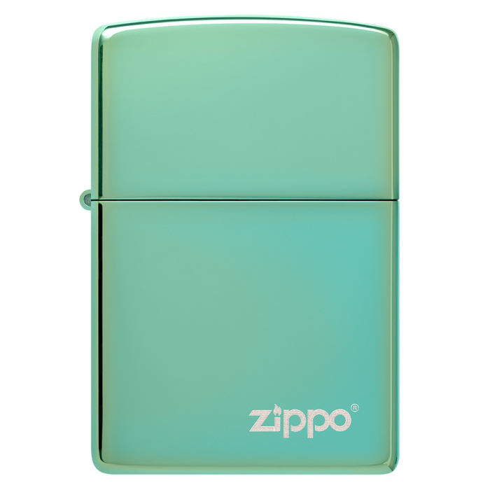 26585 High Polish Green Zippo Logo